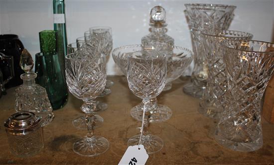 Whitefriars vase & mixed glassware